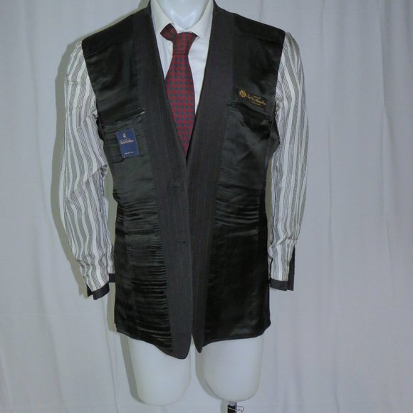 Brooks Brothers x Isaia Loro Piana Charcoal Striped Two Button Suit 40R - Picture 11 of 15